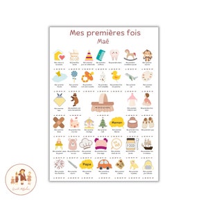 Poster le mie prime volte personalizzato fino ad oggi, regalo di nascita personalizzato, poster delle prime volte del bambino da timbrare