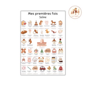 Poster meine bisherigen ersten Male personalisiert, personalisiertes Geschenk zur Geburt, Poster zum ersten Mal eines Kindes zum Stempeln