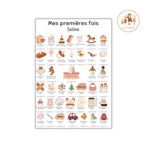 Kit complet Affiche Mes premières fois à tamponner personnalisable pour  bebe garcon ou fille taille A2 