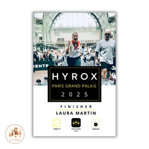 Poster personalizzato Hyrox con foto e risultati, poster Hyrox, finisher Hyrox, souvenir Hyrox, poster Hyrox