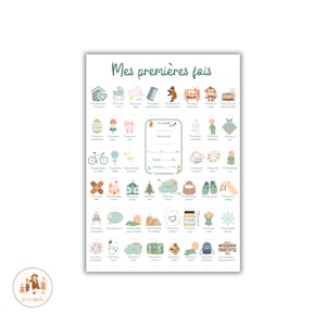Poster le mie prime volte personalizzato fino ad oggi, regalo di nascita personalizzato, poster delle prime volte del bambino da timbrare