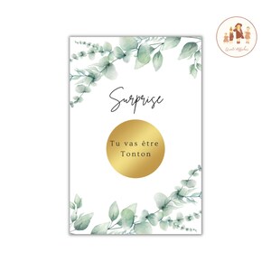 Carte a gratter annonce : grossesse, bébé, parrain, marraine, tatie, tonton, témoins, mariage, carte annonce, surprise, annonce surprise