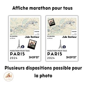 cartel de maratón para todos con foto, cartel de maratón personalizado, maratón, cartel personalizable de maratón de París imagen 5