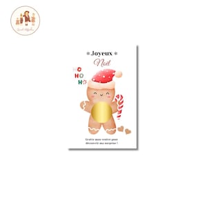 Carte de Noël personnalisé à gratter, carte de noël, Merry Christmas, carte surprise, message caché, annonce grossesse , message au choix