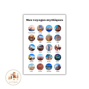 Póster de viaje personalizado para raspar, mis viajes legendarios, pósteres de viajes, pósteres de vacaciones,