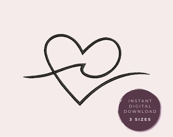 Heart Embroidery Design: Valentine's Day Pattern (Digital Download)