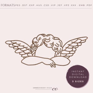 Little angel Embroidery Designs. Cherub embroidery. Angel PES and DST files. Angel 4x4, 5x7 hoop. Angel embroidery machine files