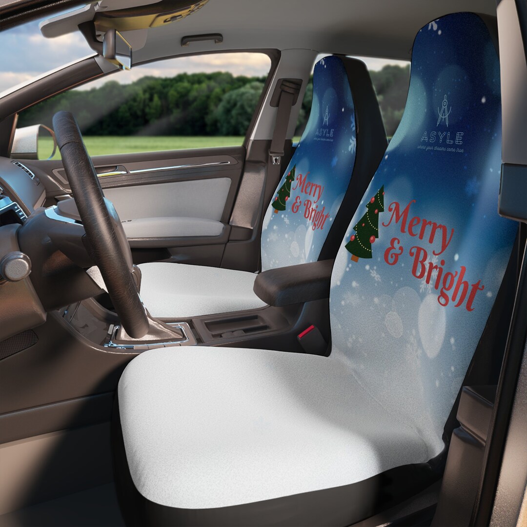 White Christmas Car Seat Cover Merry and Bright Car Seat Etsy