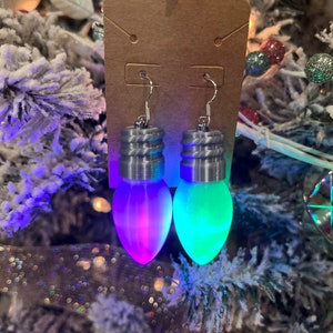 Amazing Light Up Glowing Lightbulb Earrings • Custom 3D Printed Festive Holiday Party Jewelry Mini Light Bulb