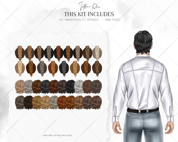 Long Hairstyles Clipart Hair for Men Dolls Clip Art Male - Etsy Long Hairstyles Clipart Hair for Men Dolls Clip Art Male - Etsy