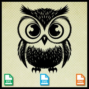 Owl svg, Clipart, eps, Silhouette Cameo 4, Cut your own, Cricut, Digital download, Commercial licence, kawaii, bird of prey, Cute, Animal
