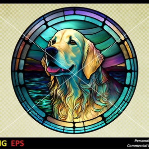 Golden retriever png, Canine portret, Mans beste vriend, Afdrukbare digitale download, Commercieel gebruik, png eps bestanden, Silhouette Cameo, Cricut