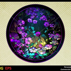 Geburtsblume februar, Violette druckbare Grafik, Clipart, Silhouette Cameo 4, Cricut, Dekorative png, Buntglas Design, cut eps