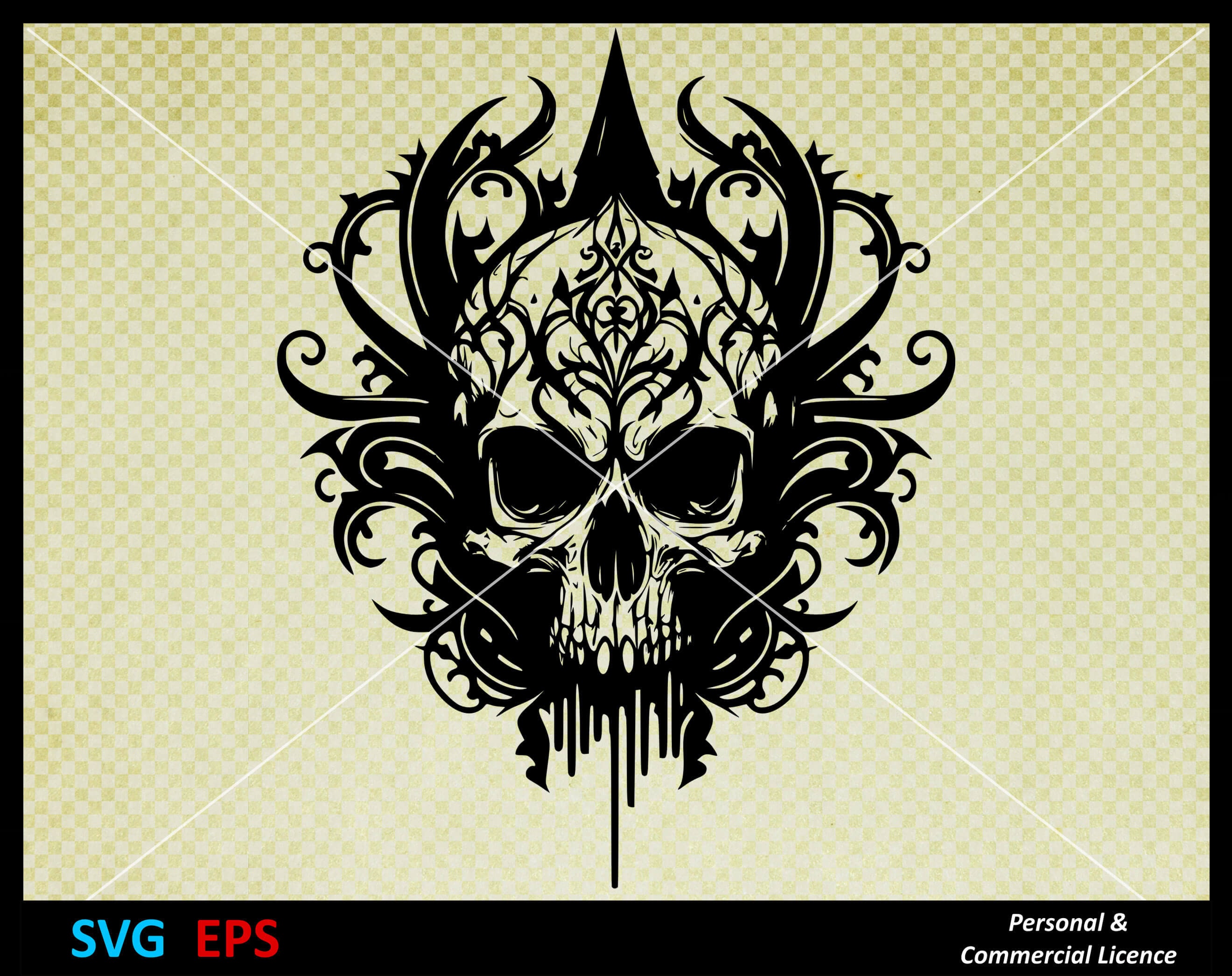 Skull Design Svg Skull Svg Silhouette Cameo Cricut Cut Etsy UK