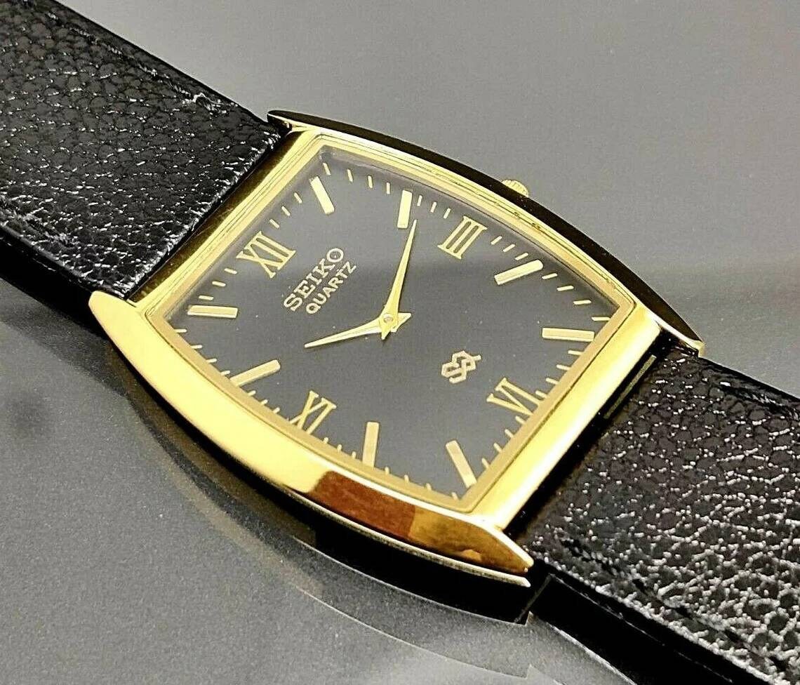 Vintage Seiko Quartz Men's Japan Made Gold Square Dial - Etsy