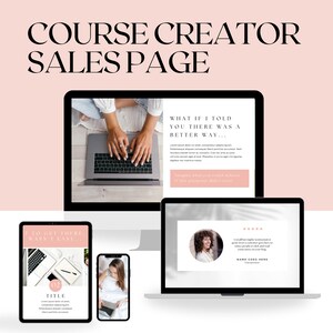 Course Creator Sales Page Template, Course Creator Coaching Template, Course Sales Template, Online Course Sales Template