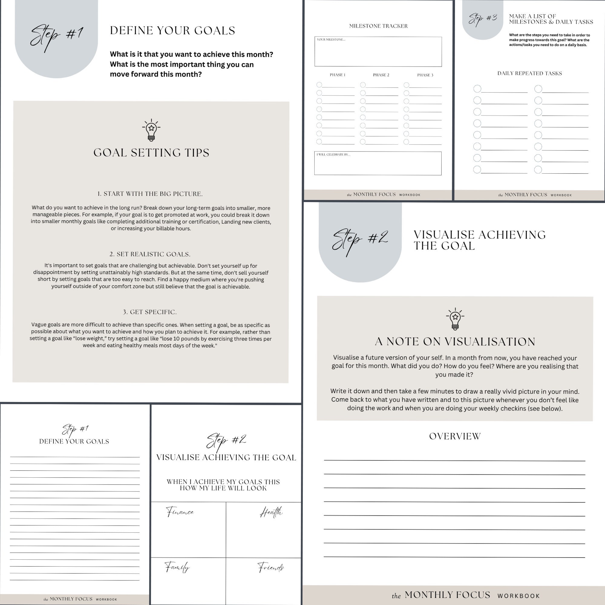 Focus Table Template Monthly Focus Workbook Template. Template Features Monthly Focus, a ...