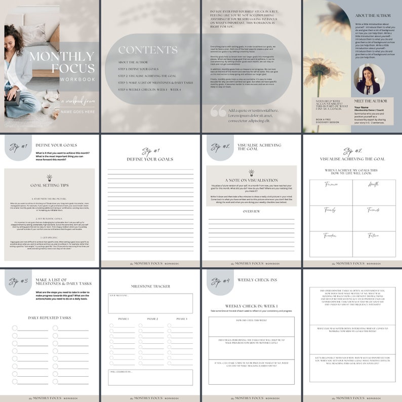 Focus Table Template Monthly Focus Workbook Template. Template Features Monthly Focus, a ...