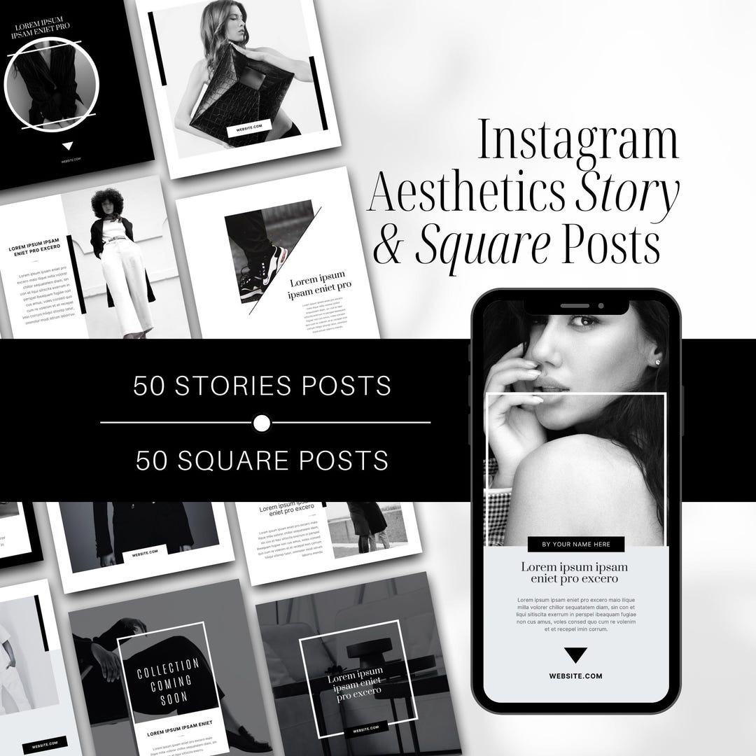 Stylish Aesthetic Black and White Instagram Templates - Etsy