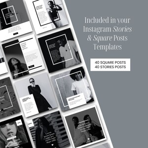 Black and White Instagram Templates - Etsy