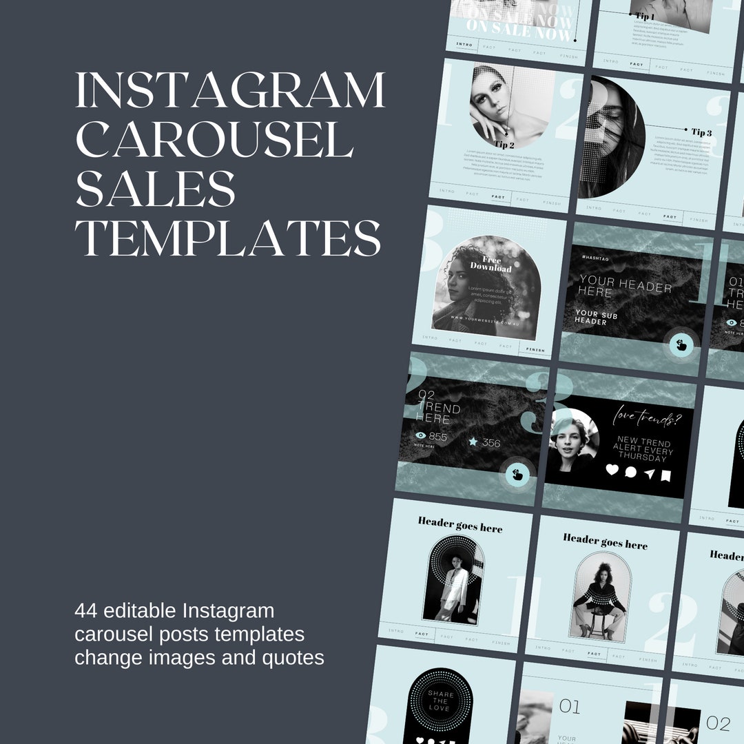 Instagram Carousel Template. Minimalist Aqua Sales Post, Instagram ...