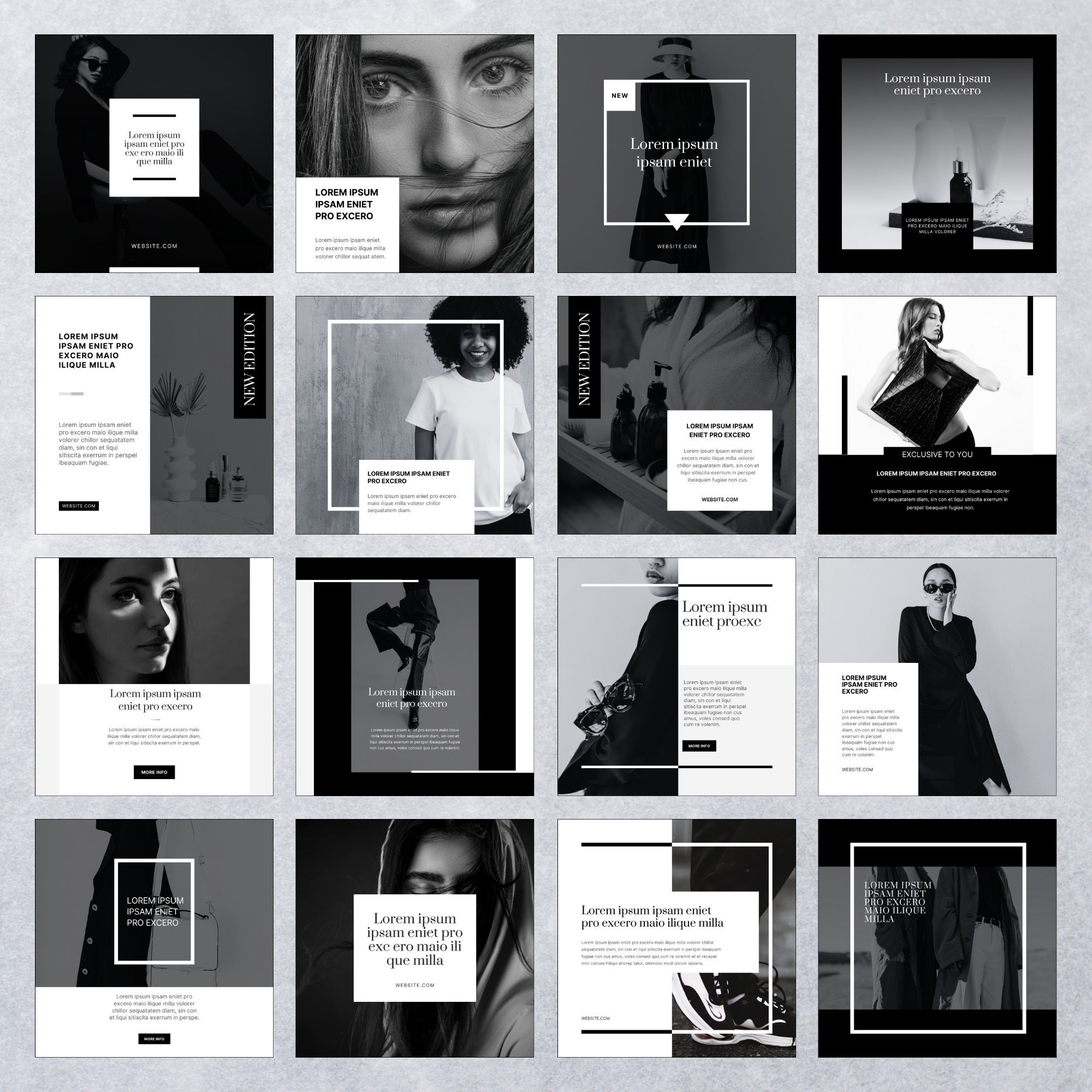 Black and White Instagram Templates - Etsy