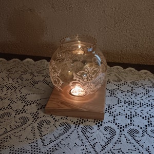Glass ball candle holder
