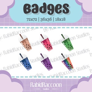 Boba Tea Sub Badges