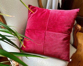 Cushion cover in red corduroy