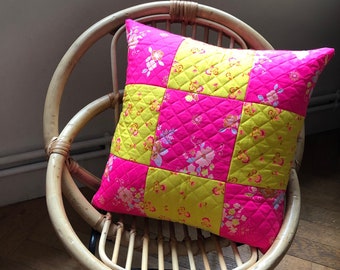 Cushion cover in floral patchwork