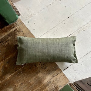 Cushion cover in green textured fabric and green french decor fabric image 4