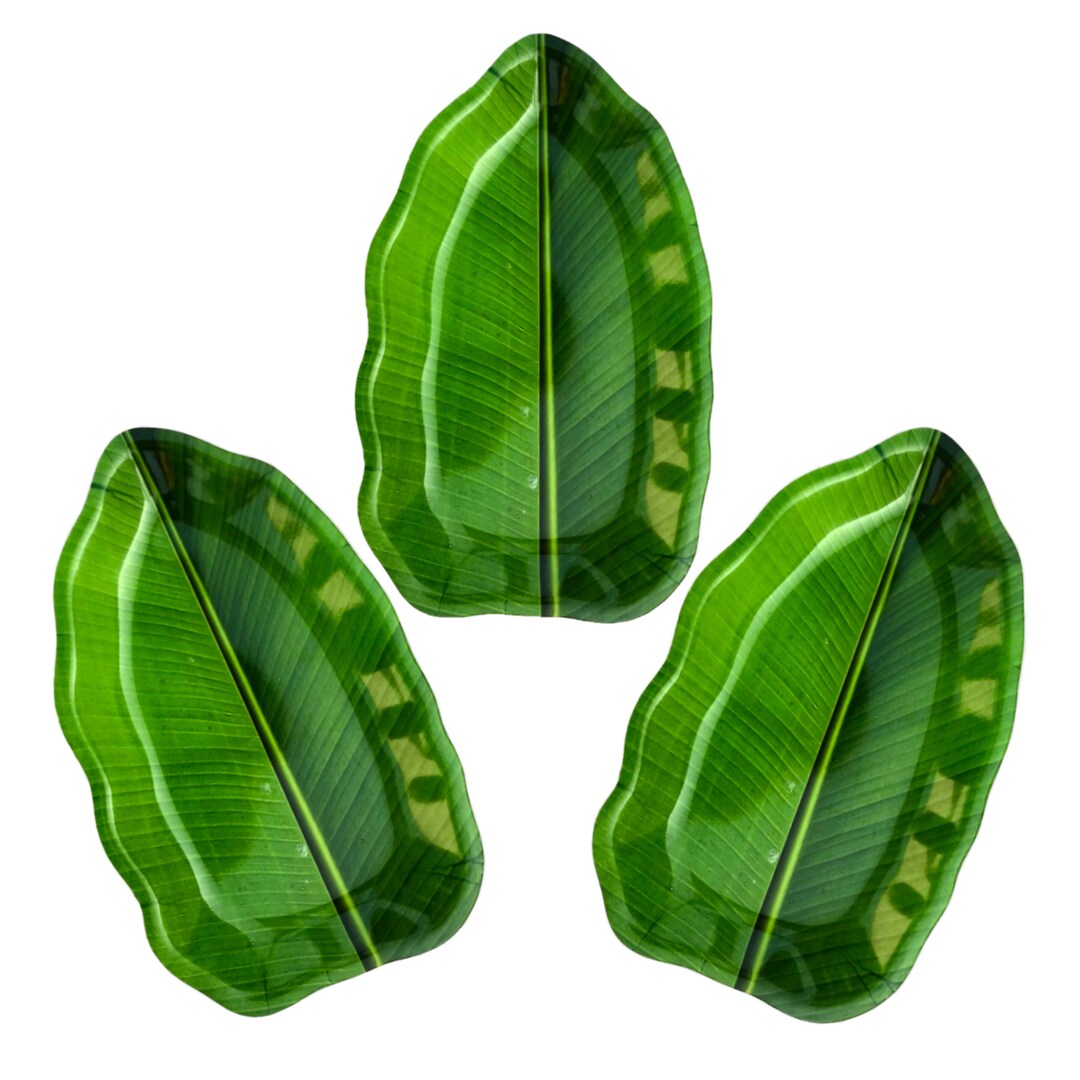Melamine Green Banana Leaf Plate Shape Serving Platter Etsy