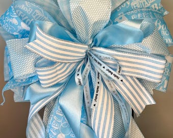 Baby Shower Boy Bow, Baby Announcement Bow