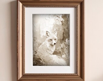 Plakat ścienny „Lis” w stylu vintage do pobrania w wersji cyfrowej
