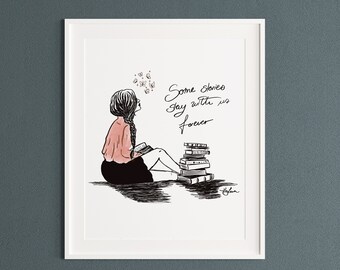 Kunstdruck Booklover Buchliebhaber Print DINA4