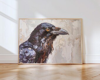 Obrazek "Tajemniczy Kruk" do pobrania w wersji cyfrowej, wyjątkowa dekoracja ścienna w stylu Halloween Fantasy