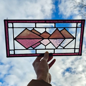 Stained Glass Modern Mountain Panel