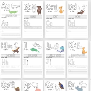 ABC Baby Shower Coloring Book Baby Shower Game Baby&#39;s First Activity Gift Ideas A-Z Alphabets Learning Game DIY Baby Book PRINTABLE Digital