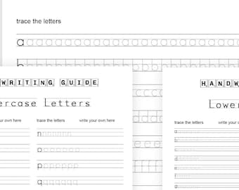 Printable Handwriting Worksheets, Calligraphy 8 Pages Letters, Words, and Sentences, For Middle School Kids and Up and Adults, PDF File Only