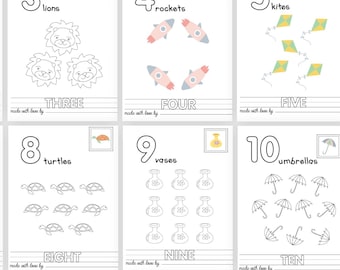 123 Baby Shower Coloring Book, Baby's First Number 123 Book, Baby Shower Game Activity, Keepsake, Printable Baby Shower Numbers Book Pdf