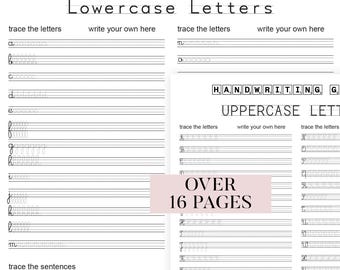 Übungsblätter für kursive Handschrift für Kinder, druckbare kursive Alphabet-Buchstabenverfolgung, 100 Seiten kursive Schrift, Größe - US PDF