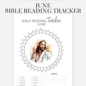 Bible Reading Tracker Planner | Monthly Bible Plan | Daily Bible Study Printables | Christian Journal | Instant Download for Bible Reading