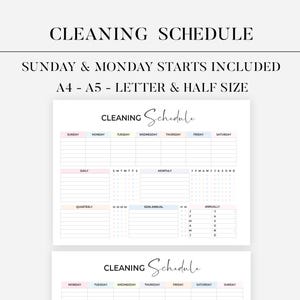 ADHD Cleaning Checklist Bundle Editable, ADHD Cleaning Planner, ADHD Chore Chart, Deep Cleaning Cards, Cleaning Schedule, Family Chore Chart