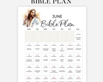 Chronological Bible Reading Plan Printable June Bible Tracker 30 Days Bible Plan Daily Devotion For Women Bible Study Daily Devotion Women