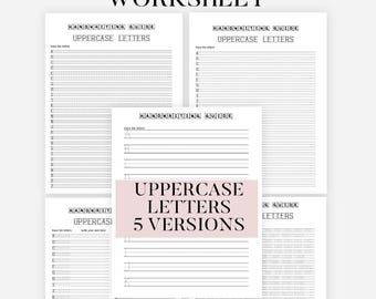 Handwriting/Penmanship Digital Download 39 PAGES, Printable Handwriting Worksheet, Writing, Lettering, Hand lettering Workbook PDF File Only
