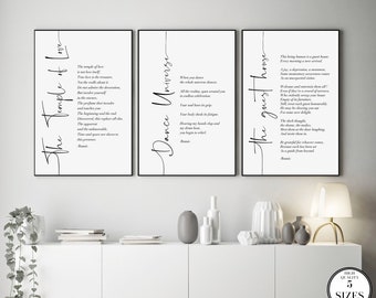 Rumi's Poem Poster Set, Hygge Wall Set, Rumi, Quote Print, Minimal Digital Download, Abstract, Minimal Wall Art Prints, Sufi Wall Art Quote