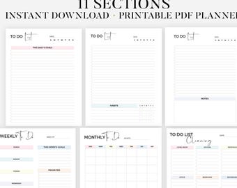 To do list printable pdf to do list bundle to do list planner page productivity pages to do list template big happy planner daily schedule