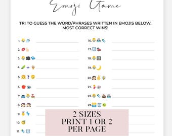 Emoji Pictionary Baby Shower Game, Baby Phrases Emoji Game, Emoji Baby Shower Game, Baby Emoji Pictionary Baby Trivia Shower Game Pictionary