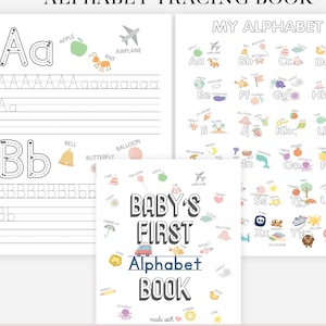 ABC Baby Shower Coloring Book A-Z Alphabets Learning Baby Shower Game Baby&#39;s First Activity Gift Ideas Game DIY Baby Book PRINTABLE Digital