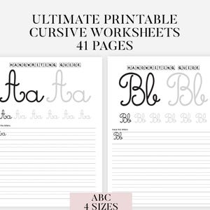 Cursive Handwriting/Penmanship Digital Download 41 PAGES, Printable Handwriting Worksheet, Writing, Lettering, Hand lettering Workbook PDF